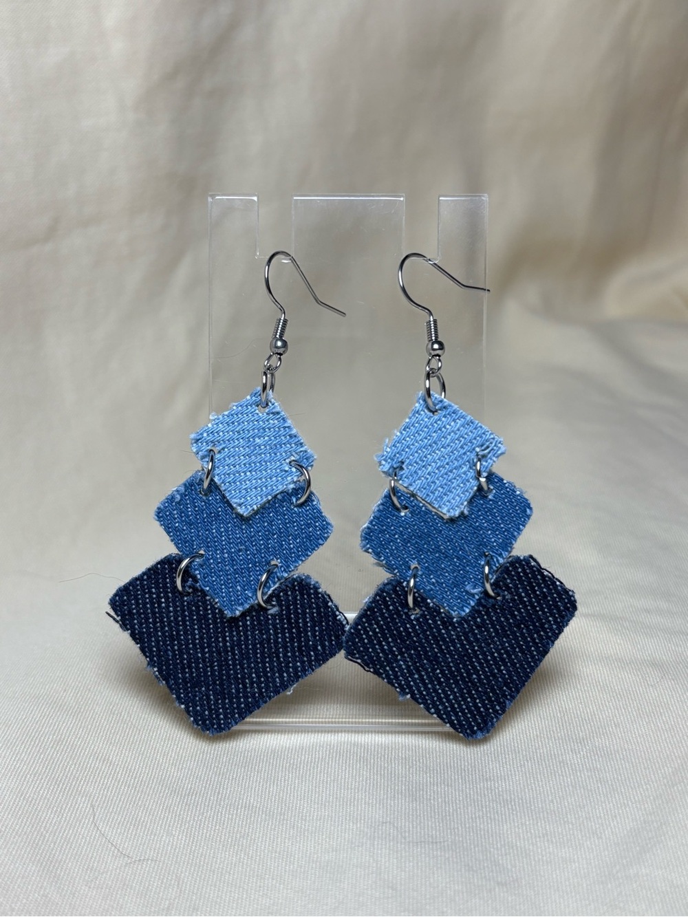 Denim Blue Gradient Dangle Earrings